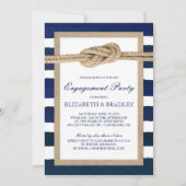 Invitation Nautical Knot La marine frappe la fête de fiançail (Devant)