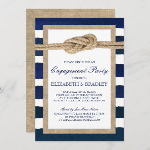 Invitation Nautical Knot La marine frappe la fête de fiançail