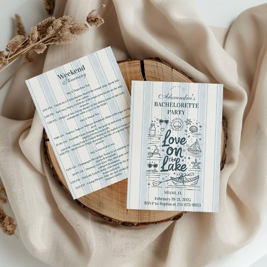 Invitation Nautical Lake Weekend Bachelorette Itinerary