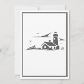 Invitation Nautical Lighthouse Plage de bord de mer Mariage (Dos)