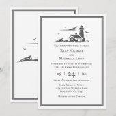 Invitation Nautical Lighthouse Plage de bord de mer Mariage (Devant / Derrière)