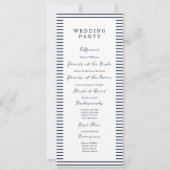 Invitation Nautical Navy Stripe Classic Wedding Program Card (Dos)