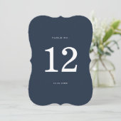 Invitation Nautical Navy Stripe Die-Cut Wedding Table Number (Debout devant)
