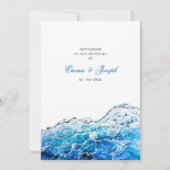 Invitation Nautical Ocean beach moderne élégant Mariage (Dos)