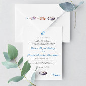 Invitation Nautical Ocean beach moderne élégant Mariage
