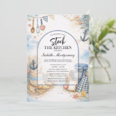 Invitation Nautical Ocean Bridal Shower Kitchen Themed (Debout devant)