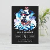 Invitation Nautical Pastel Pirate Anniversaire (Debout devant)