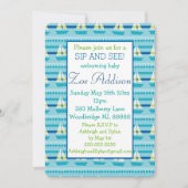 Invitation Nautical Sailboat bébé Sip and See (Devant)