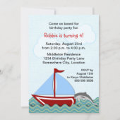 Invitation Nautical Sailboat fête d'anniversaire (Devant)