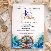 Invitation Nautical Sailing Wheel 18th Birthday