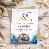 Invitation Nautical Sailing Wheel 30th Birthday