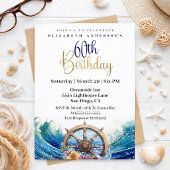 Invitation Nautical Sailing Wheel 60th Birthday