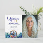 Invitation Nautical Sailing Wheel Celebration Of Life (Debout devant)