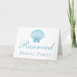 Invitation Nautical Seashell Blue Beach Mariage Réservé