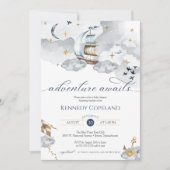 Invitation Nautical Ship Adventure attend un Baby shower de r (Devant)