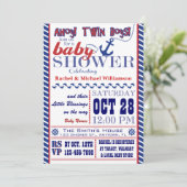 Invitation Nautical Twin Baby Boy Shower (Debout devant)