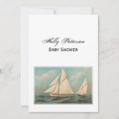 Invitation Nautical Vintage Yachts Racing #1 Baby shower (Devant)