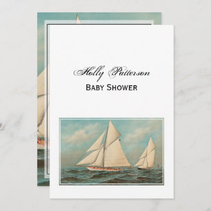 Invitation Nautical Vintage Yachts Racing #1 Baby shower