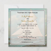 Invitation Nautical Vintage Yachts Racing #1 Mariage (Dos)