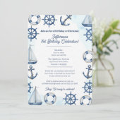 Invitation Nautical Watercolor Anchor Wheel Border (Debout devant)