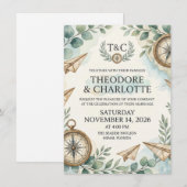 Invitation Nautical Watercolor Charm (Devant / Derrière)