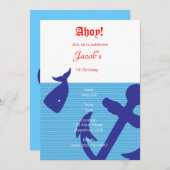 Invitation Nautique "Ahoy" (Devant / Derrière)