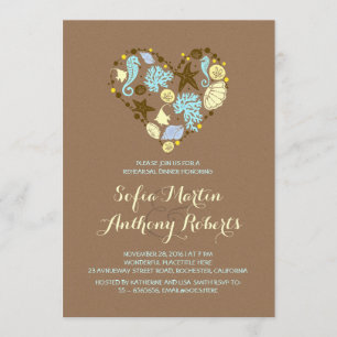 Invitation Nautique amour coeur plage répétition dîner invita