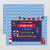 Invitation Nautique Anniversaire Fête nautique Bateaux à voil (Devant / Derrière)