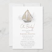 Invitation Nautique Aventure Blanc Oh Baby shower (Devant)