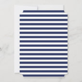 Invitation Nautique Bleu Stripes Gold Anniversaire (Dos)