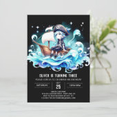Invitation Nautique Boho Pirate Anniversaire (Debout devant)