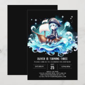 Invitation Nautique Boho Pirate Anniversaire (Devant / Derrière)