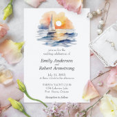 Invitation Nautique Coucher de soleil Couleur d'eau été Océan