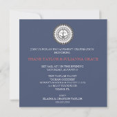 Invitation nautique d'Ancre grise de Chevron (Dos)