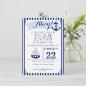 Invitation nautique d'anniversaire de garçons ?ère (Debout devant)