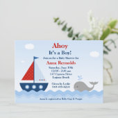 Invitation nautique de baby shower (Debout devant)