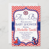 Invitation nautique de baby shower, oh c'est un (Devant)