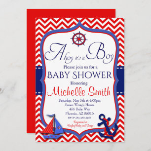 Invitation nautique de baby shower, oh c'est un