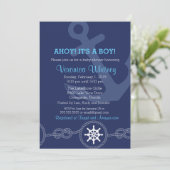 Invitation nautique de baby shower, oh ! Son un (Debout devant)