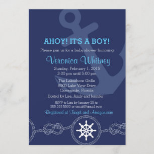 Invitation nautique de baby shower, oh ! Son un