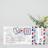 Invitation nautique de billet de par avion de (Debout devant)