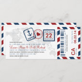 Invitation nautique de billet de par avion de (Devant / Derrière)