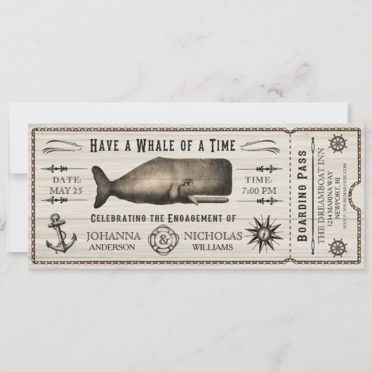 Invitation nautique de billet de partie de (Devant)