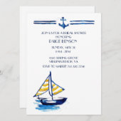 Invitation nautique de Fête de la mariée (Devant / Derrière)