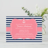 Invitation nautique de Fête de la mariée ou de (Debout devant)