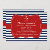 Invitation nautique de Fête de la mariée ou de (Devant / Derrière)