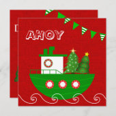 Invitation nautique de fête de Noël (Devant / Derrière)