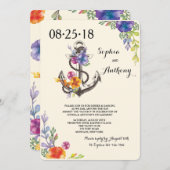 Invitation nautique de fiançailles de bonheur (Devant / Derrière)