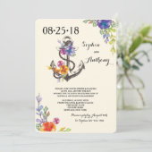 Invitation nautique de fiançailles de bonheur (Debout devant)