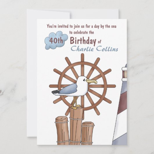 Invitation nautique de la perche de la mouette (Devant)